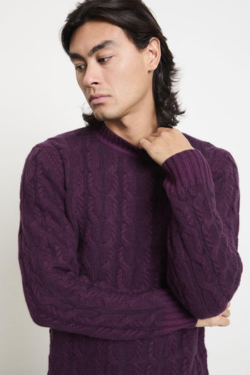 2762 Maglione vinaccia trecce - 2