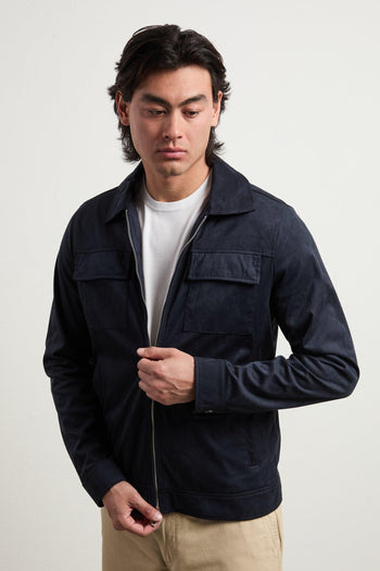 3181 Field jacket blu in alcantara - 3