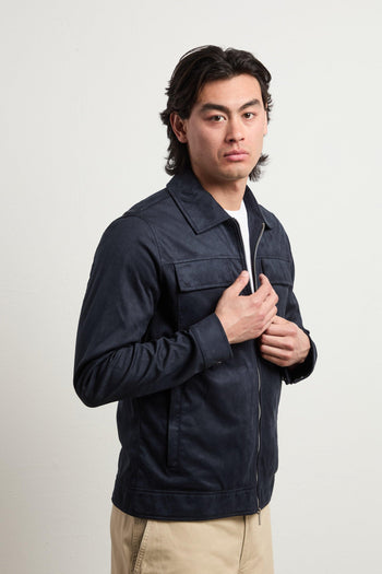 3181 Field jacket blu in alcantara - 4