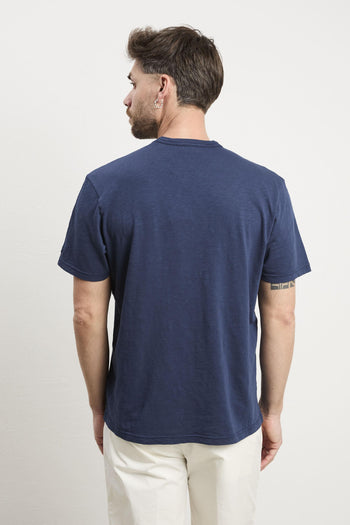 3528 T-shirt blu con taschino - 6