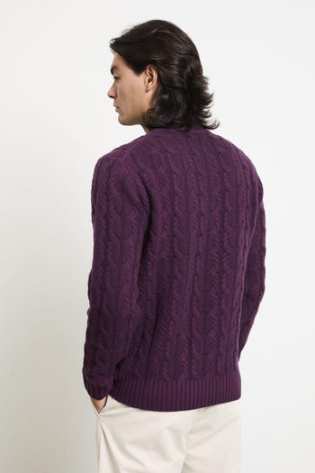 2762 Maglione vinaccia trecce - 4