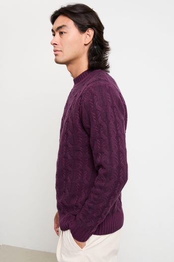 2762 Maglione vinaccia trecce - 5