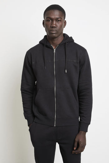 2840 Felpa nera cappuccio - 2