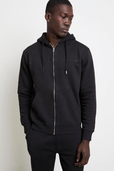 2840 Felpa nera cappuccio