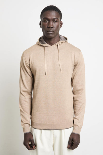 2813 Maglia sabbia cappuccio