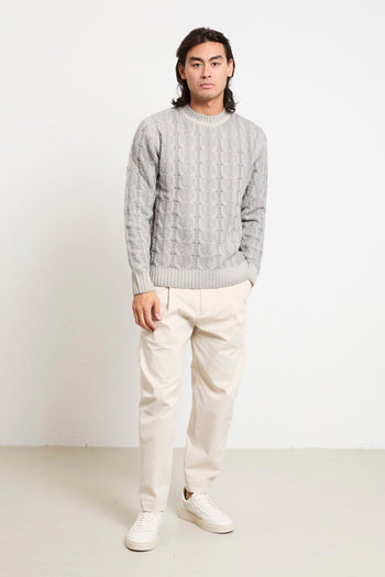 2764 Maglione grigio trecce - 6