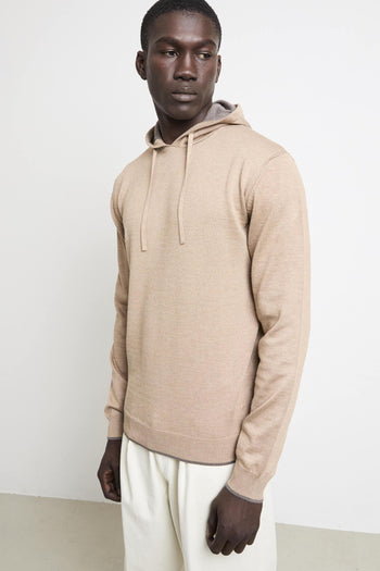 2813 Maglia sabbia cappuccio - 2