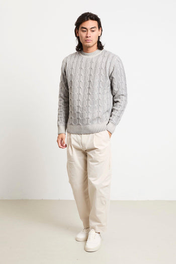 2764 Maglione grigio trecce - 7