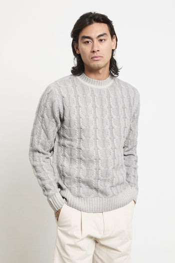 2764 Maglione grigio trecce - 3