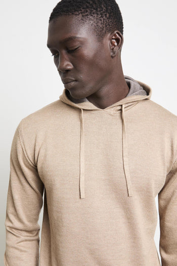 2813 Maglia sabbia cappuccio - 5