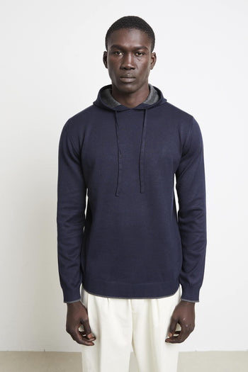 2812 Maglia blu cappuccio - 3