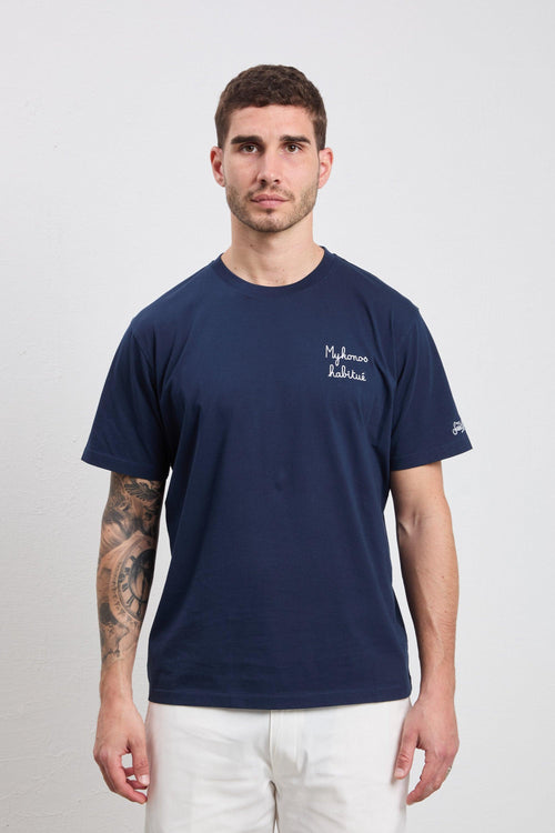 3515 T-shirt "Mikonos Habituè" blu