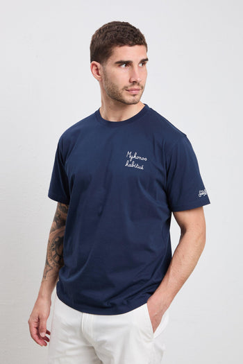 3515 T-shirt "Mikonos Habituè" blu - 4