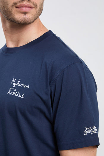 3515 T-shirt "Mikonos Habituè" blu - 2