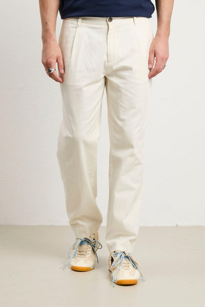 3406 Pantalone canvas panna