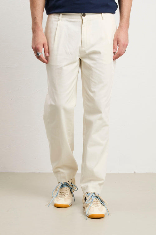 3406 Pantalone canvas panna