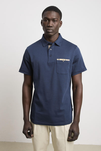 3086 Polo manica corta blu