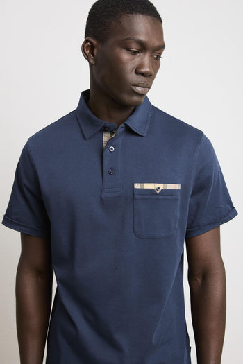 3086 Polo manica corta blu - 2