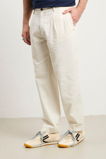 3406 Pantalone canvas panna - 3