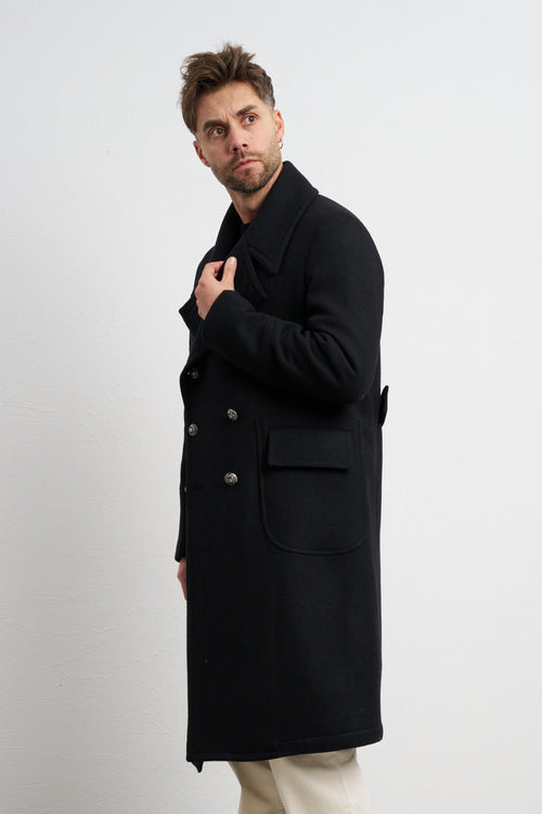 2494 Cappotto nero doppiopetto