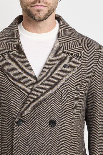 2304 Cappotto doppiopetto spinato marrone - 3