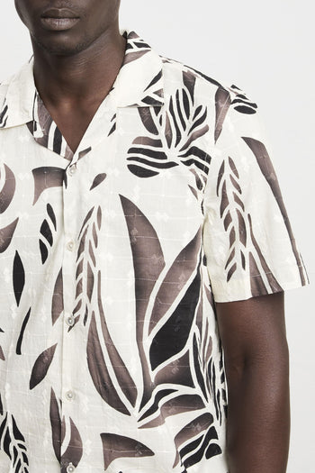 3427 Camicia manica corta stampata e ricamata - 3