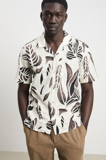 3427 Camicia manica corta stampata e ricamata - 5