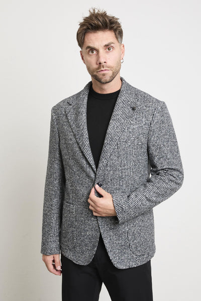 2301 Giacca micro pied-de-poule navy