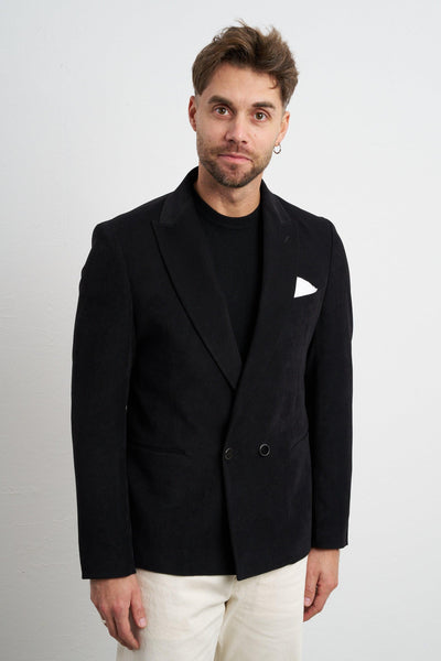 2490 Giacca nera doppiopetto