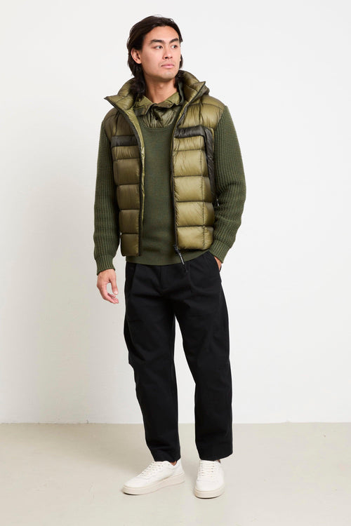 2080 Giubbotto verde piumino e lana