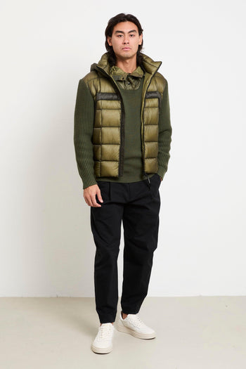 2080 Giubbotto verde piumino e lana - 8