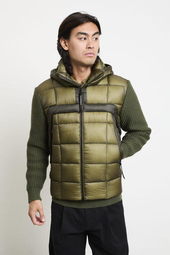 2080 Giubbotto verde piumino e lana - 3