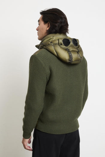 2080 Giubbotto verde piumino e lana - 4