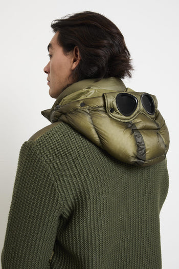 2080 Giubbotto verde piumino e lana - 5