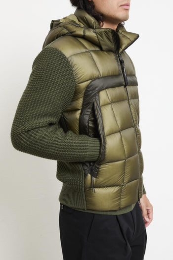 2080 Giubbotto verde piumino e lana - 7