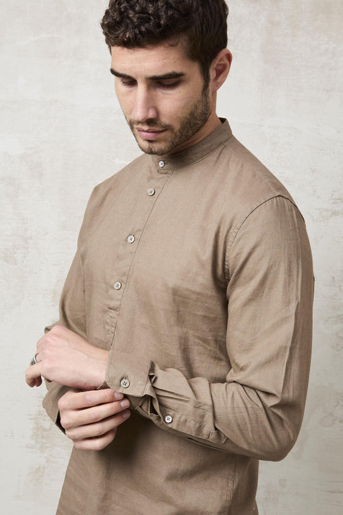 1723 Camicia Serafino marrone