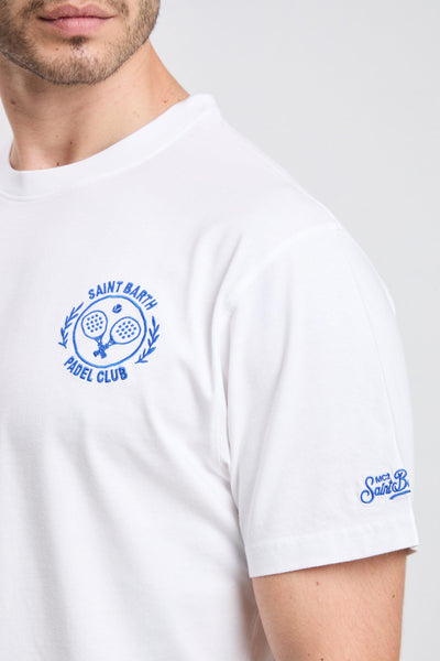 3518 T-shirt "Padel club" bianca