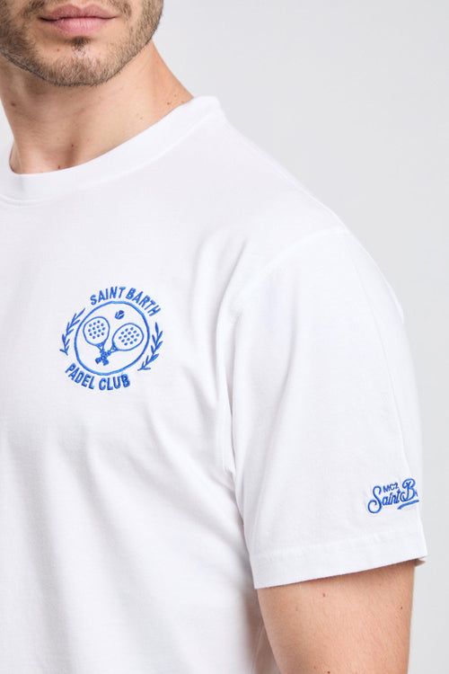 3518 T-shirt "Padel club" bianca