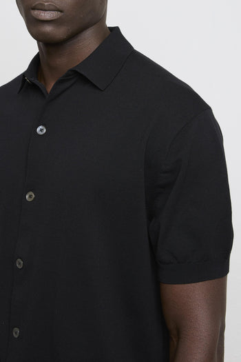 3447 Camicia manica corta in maglina nera - 2