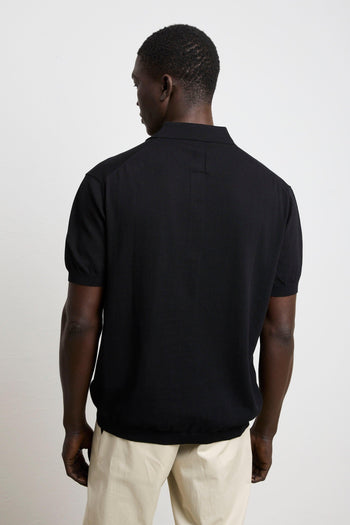 3447 Camicia manica corta in maglina nera - 6