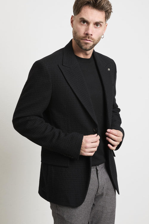 36 - 2338 Giacca pied de poule nera