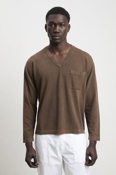Atomo 3068 Maglia scollo a V marrone