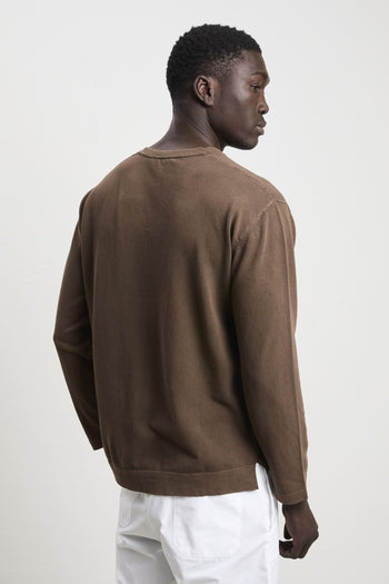 Atomo 3068 Maglia scollo a V marrone - 3