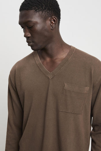 Atomo 3068 Maglia scollo a V marrone - 4