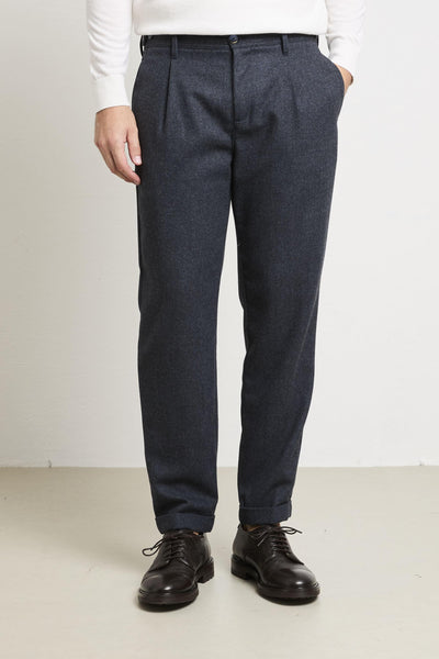 2510 Pantalone spinato blu