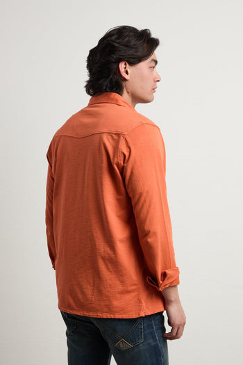 3106 Camicia texana arancione maniche lunghe - 7