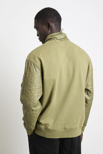 2073 Felpa verde mezza zip - 6