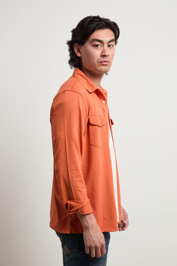 3106 Camicia texana arancione maniche lunghe - 8