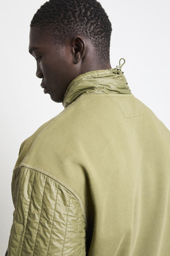 2073 Felpa verde mezza zip - 7