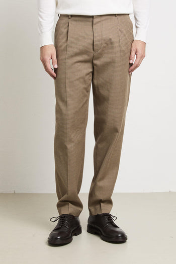 2346 Pantalone pied-de-poule beige - 2